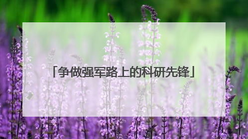 争做强军路上的科研先锋