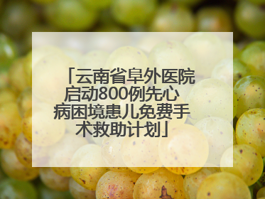 云南省阜外医院启动800例先心病困境患儿免费手术救助计划