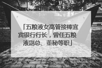 五粮液女高管接棒宜宾银行行长，曾任五粮液副总、董秘等职
