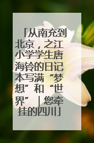 从南充到北京，之江小学学生唐海铃的日记本写满“梦想”和“世界”｜您牵挂的四川