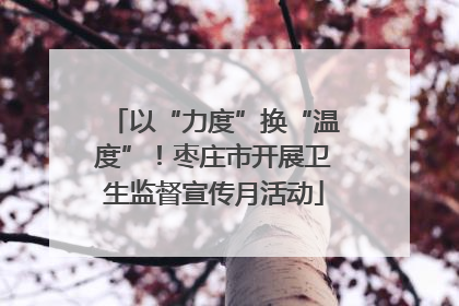 以“力度”换“温度”！枣庄市开展卫生监督宣传月活动