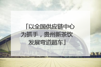 以全国供应链中心为抓手，贵州新茶饮发展弯道超车