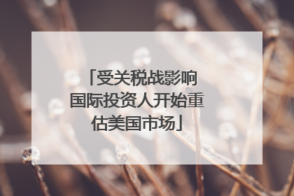 受关税战影响 国际投资人开始重估美国市场