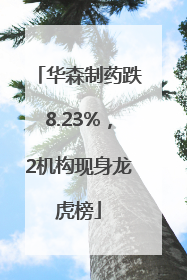 华森制药跌8.23%，2机构现身龙虎榜