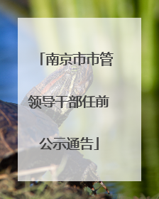 南京市市管领导干部任前公示通告