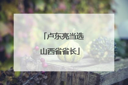 卢东亮当选山西省省长