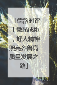 儒韵时评丨微光成炬，好人精神照亮齐鲁高质量发展之路