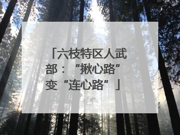 六枝特区人武部：“揪心路”变“连心路”