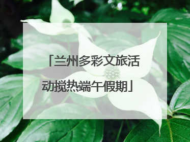 兰州多彩文旅活动搅热端午假期