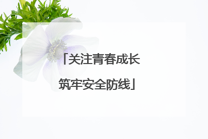 关注青春成长 筑牢安全防线