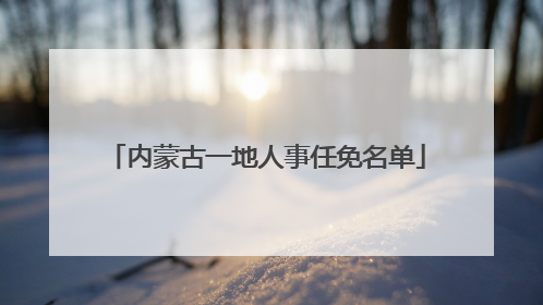 内蒙古一地人事任免名单