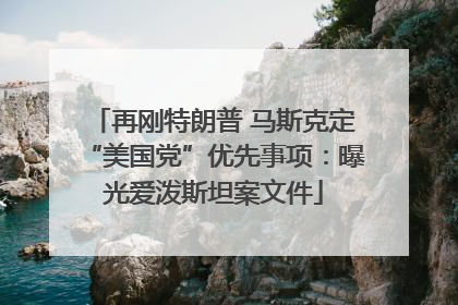 再刚特朗普 马斯克定“美国党”优先事项：曝光爱泼斯坦案文件