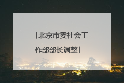 北京市委社会工作部部长调整