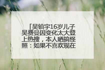 吴镇宇16岁儿子吴费曼因变化太大登上热搜，本人晒搞怪照：如果不喜欢现在的我可以离开