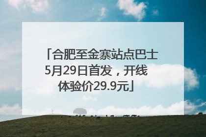 合肥至金寨站点巴士5月29日首发，开线体验价29.9元