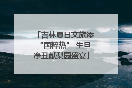 吉林夏日文旅添“国粹热” 生旦净丑献梨园盛宴