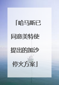哈马斯已同意美特使提出的加沙停火方案