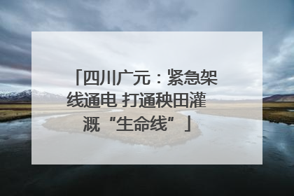 四川广元：紧急架线通电 打通秧田灌溉“生命线”