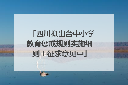 四川拟出台中小学教育惩戒规则实施细则！征求意见中