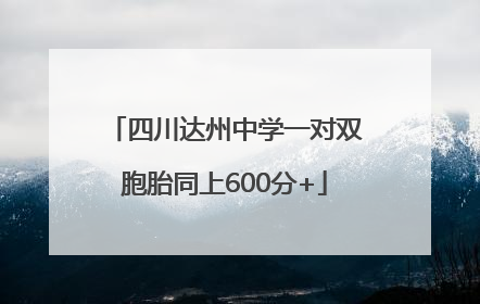 四川达州中学一对双胞胎同上600分+