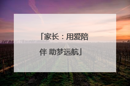 家长：用爱陪伴 助梦远航