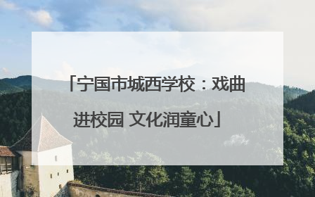 宁国市城西学校：戏曲进校园 文化润童心