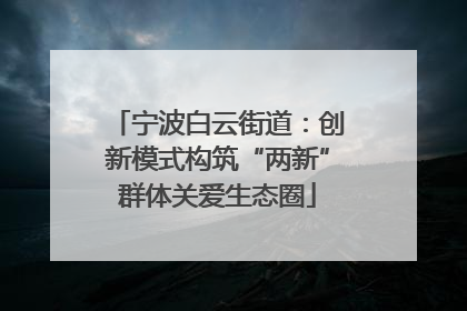宁波白云街道：创新模式构筑“两新”群体关爱生态圈
