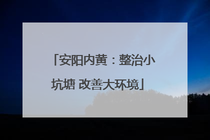 安阳内黄：整治小坑塘 改善大环境