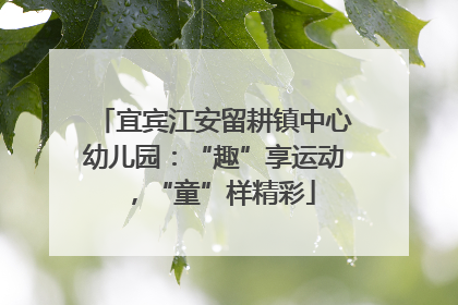 宜宾江安留耕镇中心幼儿园：“趣”享运动，“童”样精彩