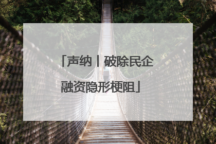 声纳丨破除民企融资隐形梗阻