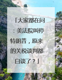大家都在问：美法院叫停特朗普，原来的关税谈判都白谈了？