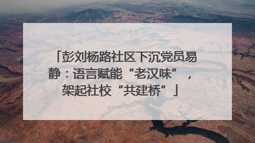 彭刘杨路社区下沉党员易静：语言赋能“老汉味”，架起社校“共建桥”
