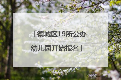 德城区19所公办幼儿园开始报名