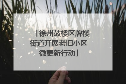 徐州鼓楼区牌楼街道开展老旧小区微更新行动