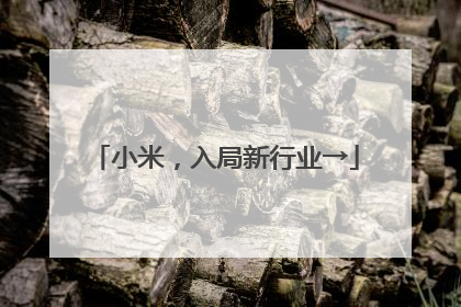 小米，入局新行业→