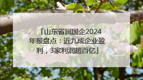 山东省属国企2024年报盘点：近九成企业盈利，3家利润超百亿