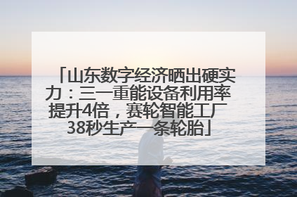 山东数字经济晒出硬实力：三一重能设备利用率提升4倍，赛轮智能工厂38秒生产一条轮胎