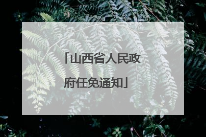 山西省人民政府任免通知