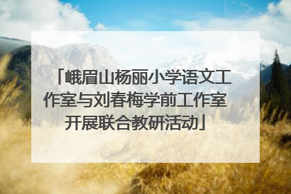 峨眉山杨丽小学语文工作室与刘春梅学前工作室开展联合教研活动