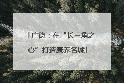 广德：在“长三角之心”打造康养名城