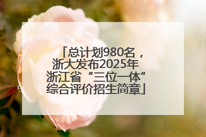总计划980名，浙大发布2025年浙江省“三位一体”综合评价招生简章