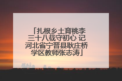 扎根乡土育桃李 三十八载守初心 记河北省宁晋县耿庄桥学区教师张志涛
