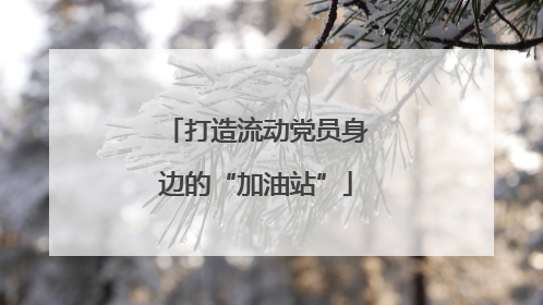 打造流动党员身边的“加油站”