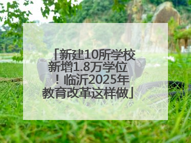 新建10所学校新增1.8万学位！临沂2025年教育改革这样做