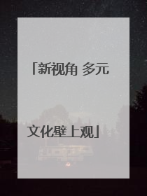 新视角 多元文化壁上观