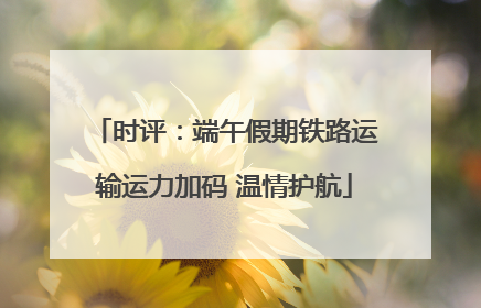 时评：端午假期铁路运输运力加码 温情护航