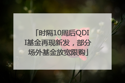 时隔10周后QDII基金再现新发，部分场外基金放宽限购