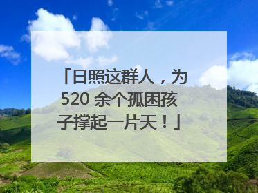 日照这群人，为 520 余个孤困孩子撑起一片天！