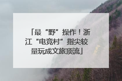 最“野”操作！浙江“电竞村”指尖较量玩成文旅顶流