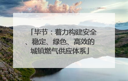 毕节：着力构建安全、稳定、绿色、高效的城镇燃气供应体系